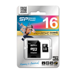 Silicon Power 16 GB, MicroSDHC, Flash me цена и информация | Карты памяти | kaup24.ee