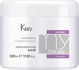 Кремообразная реструктурирующая маска  Kezy MyTherapy Remedy Keratin 500 мл цена и информация | Средства для укрепления волос | kaup24.ee