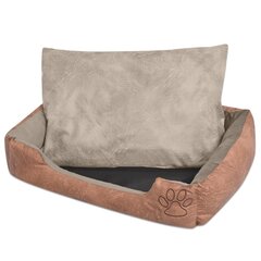 Лежак для собак с подушкой, PU, искусственная кожа, размер XXL, бежево-песочного цвета цена и информация | Лежаки, домики | kaup24.ee