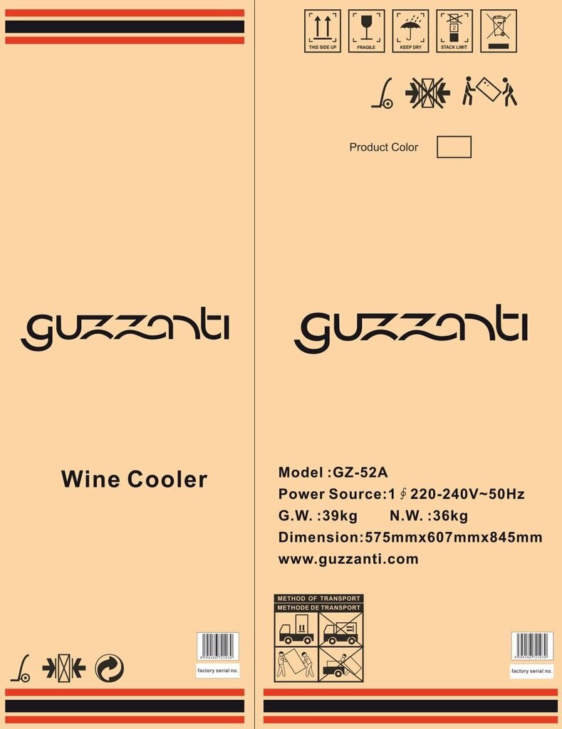 Guzzanti GZ-52A hind ja info | Veinikülmikud | kaup24.ee