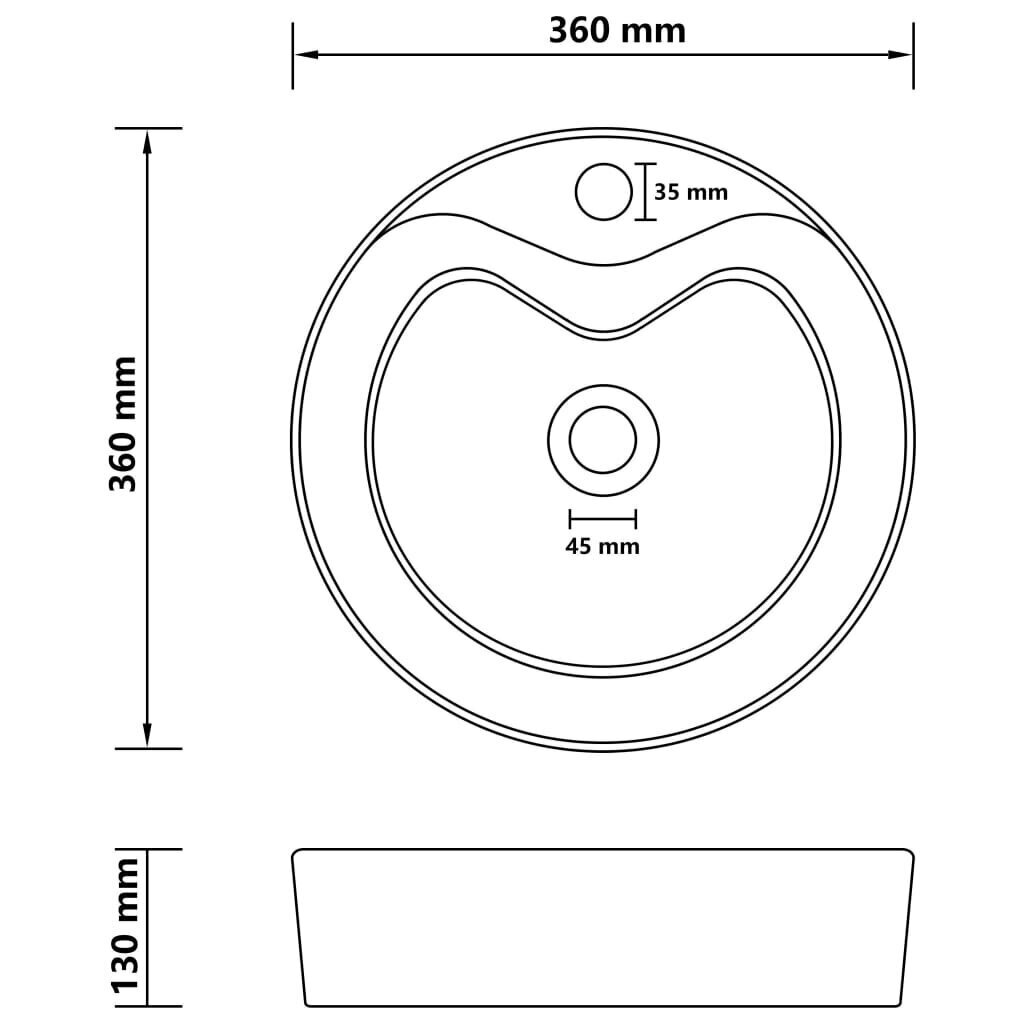 Valamu 360x130, valge цена и информация | Kraanikausid, valamud | kaup24.ee