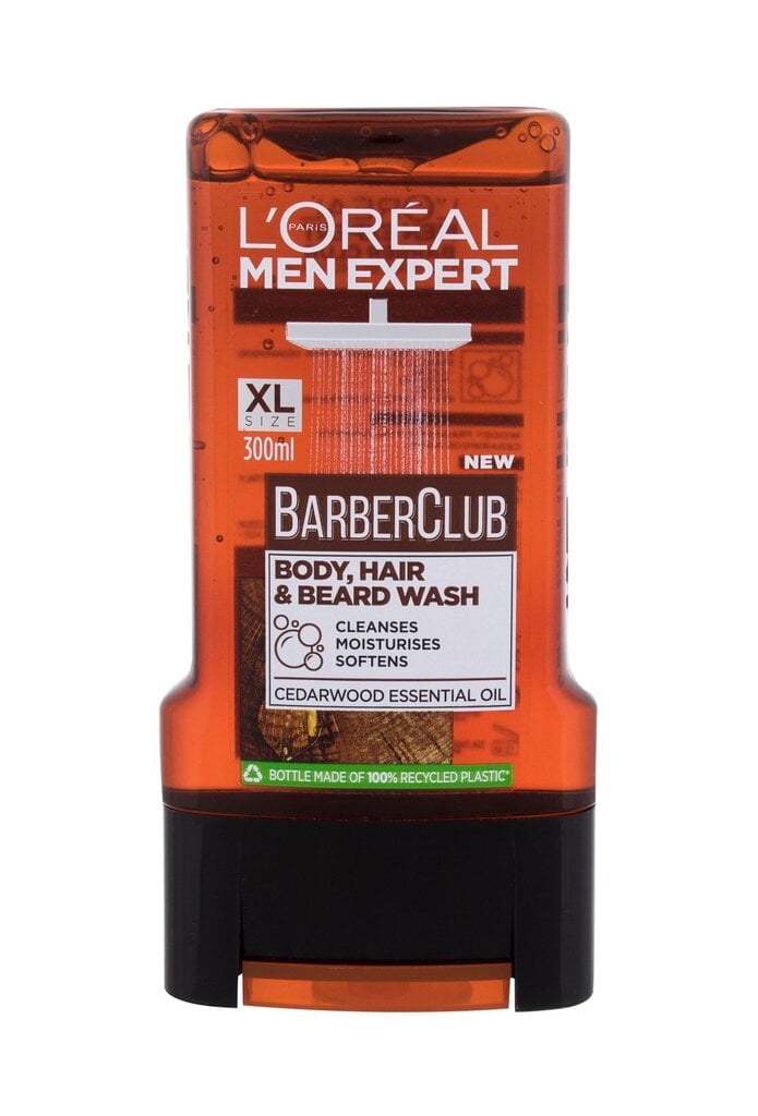 Keha-, juukse- ja habemepuhastusvahend L ́Oréal Men Expert Barber Club, 300 ml цена и информация | Dušigeelid, õlid | kaup24.ee