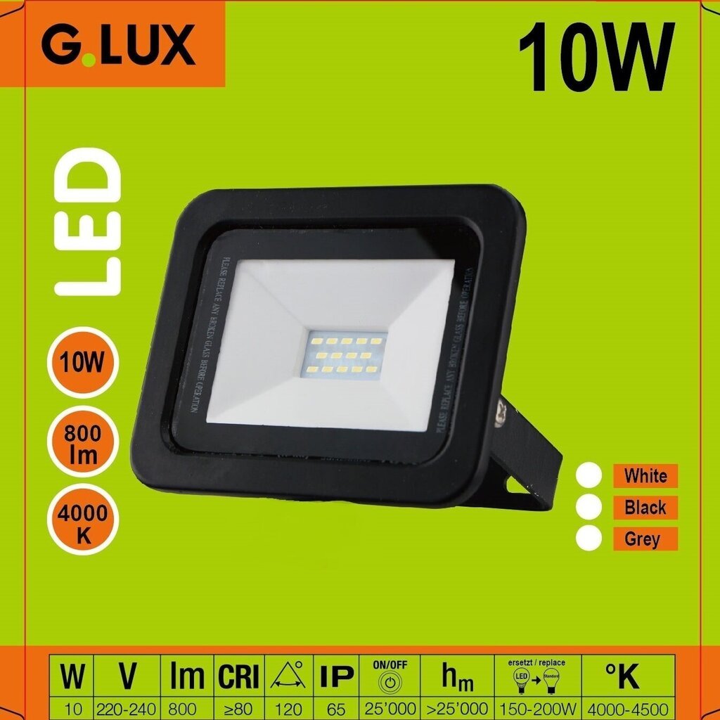 Tänava LED prožektor GR-ECO-FL-10W must цена и информация | Aia- ja õuevalgustid | kaup24.ee