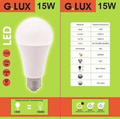 Светодиодные лампы 15Вт 10шт G.LUX GR-LED-A60-15W 3000K цена и информация | Лампочки | kaup24.ee