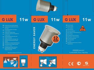 Энергосберегающая лампочка 11W упаковка 10шт G.LUX 11W GU10 Упаковка цена и информация | Лампочки | kaup24.ee