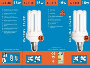 Energiasäästlik lambipirn 16W, G.LUX DTD 16W E14, pakis 10tk цена и информация | Лампочки | kaup24.ee