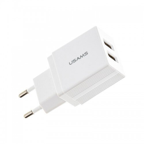 Reisilaadija USAMS CC090 USB 2.1A, valge hind ja info | Mobiiltelefonide kaablid | kaup24.ee
