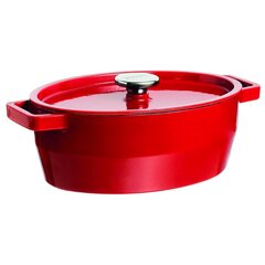 Pyrex SLOWCOOK чугунный горшок 29см. 3.8л овальный красный цена и информация | Кастрюли, скороварки | kaup24.ee