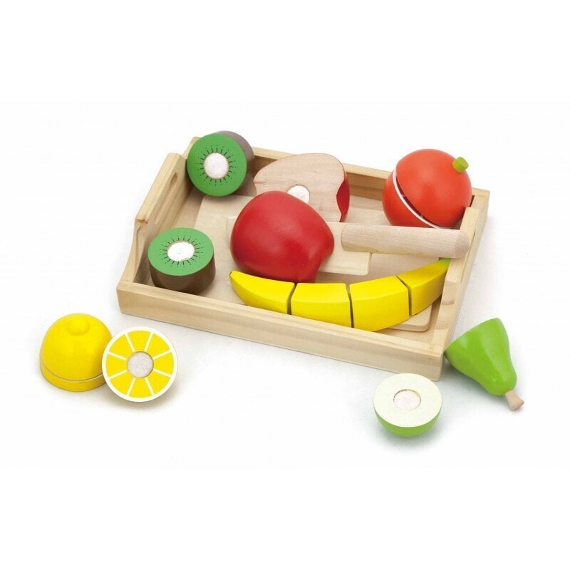 Puidust kandik puidust puuviljadega hind ja info | Tüdrukute mänguasjad | kaup24.ee