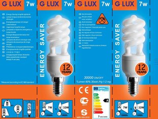 Energiasäästlik lambipirn 7W, G.LUX DSL 7W E14, pakis 10tk цена и информация | Лампочки | kaup24.ee