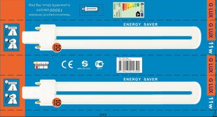 Energiasäästlik lambipirn 11W, G.LUX 11W G23, pakis 10tk цена и информация | Лампочки | kaup24.ee