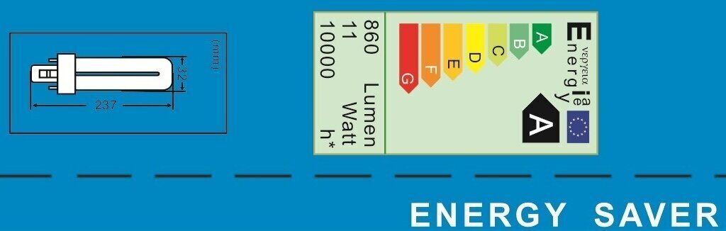 Energiasäästlik lambipirn 11W, G.LUX 11W G23, pakis 10tk hind ja info | Lambipirnid, lambid | kaup24.ee