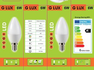 Светодиодные лампы G.LUX GR-LED-C37-6W 4000K, 10шт. Упаковка цена и информация | Лампочки | kaup24.ee