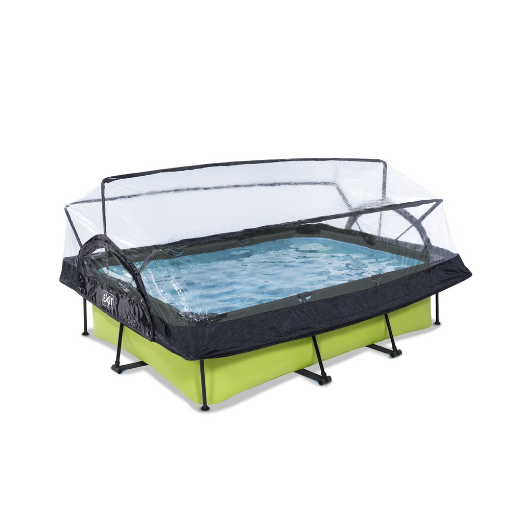 Karkassiga bassein filtri ja katusega Exit Lime 220x150x65 cm, roheline цена и информация | Basseinid | kaup24.ee