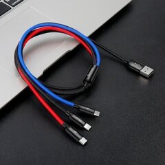 Kaabel Baseus USB2.0 A pistik ja 3 pistikut (USB C, micro USB, lightning) цена и информация | Кабели и провода | kaup24.ee