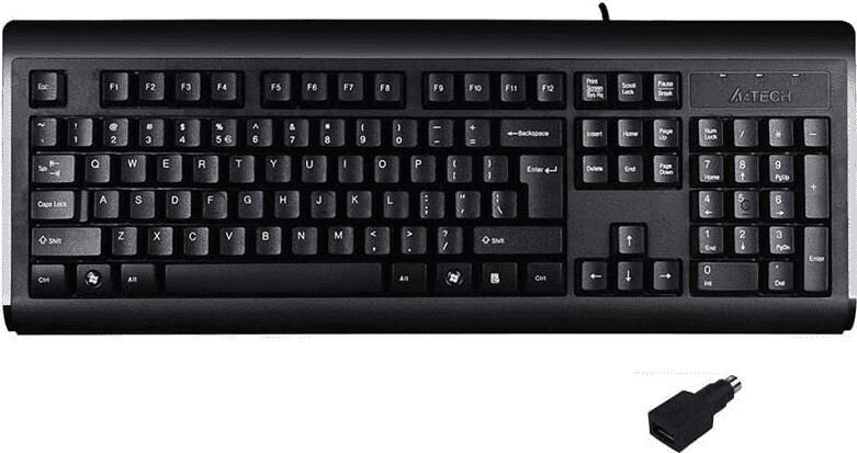 Клавиатура Проводная клавиатура A4Tech KB-8A, черная + адаптер PS2 цена |  kaup24.ee