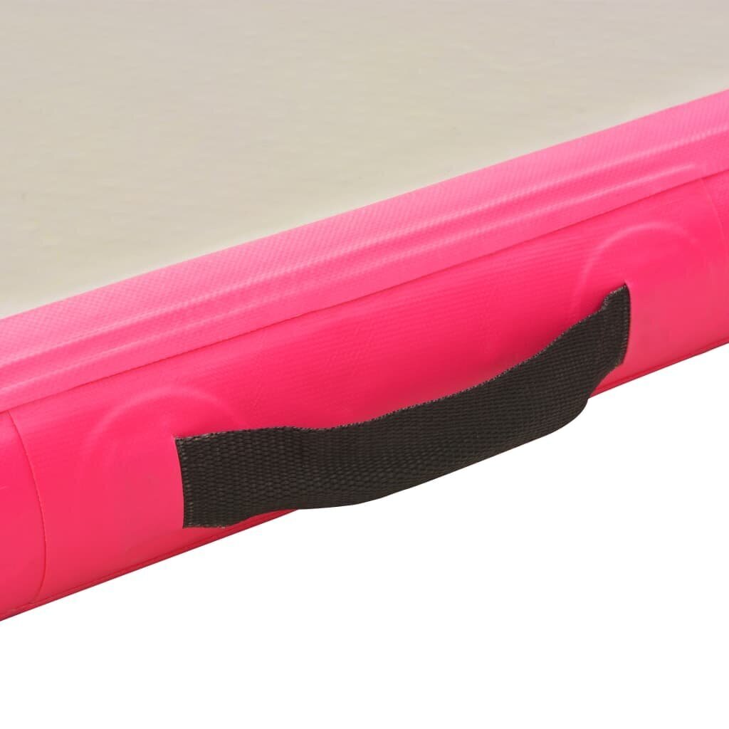 Täispuhutav treeningmatt pumbaga, roosa, 800x100x10 cm, pvc hind ja info | Joogamatid | kaup24.ee