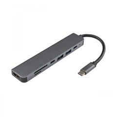 Adapter Sbox TYPEC-7IN1 PD + C + HDMI + TF + SD + 2 x USB hind ja info | USB jagajad, adapterid | kaup24.ee