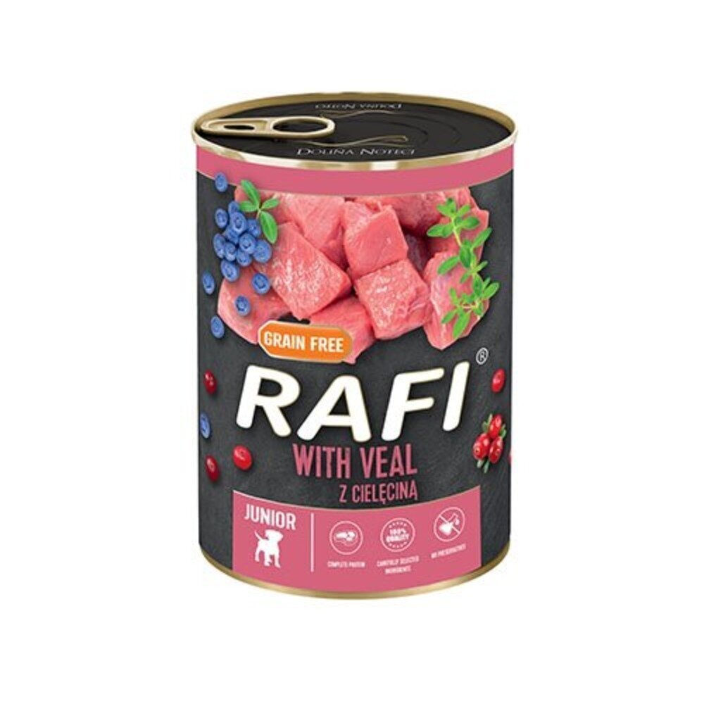 Rafi Dog Junior vasikalihaga, 400 g hind ja info | Konservid koertele | kaup24.ee