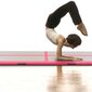 Täispuhutav treeningmatt pumbaga, roosa, 500x100x10 cm, pvc цена и информация | Joogamatid | kaup24.ee