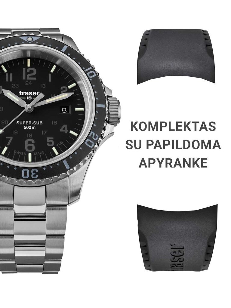 Meeste Käekell Traser P67 Officer Pro Gunmetal Black цена и информация | Meeste käekellad | kaup24.ee