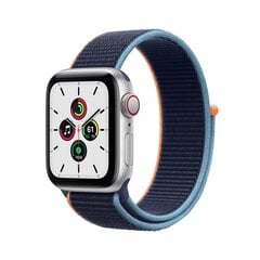 Смарт-часы Apple Watch SE (GPS + Cellular LT, 44mm) Silver Aluminium Case with Deep Navy Sport Loop цена и информация | Смарт-часы (smartwatch) | kaup24.ee