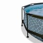 Karkassiga bassein filtri ja katusega Exit Stone ø244x76 cm, hall цена и информация | Basseinid | kaup24.ee