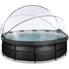 Каркасный бассейн с песочным фильтром и навесом Exit Leather, ø488x122 см, черный цена и информация | Бассейны | kaup24.ee