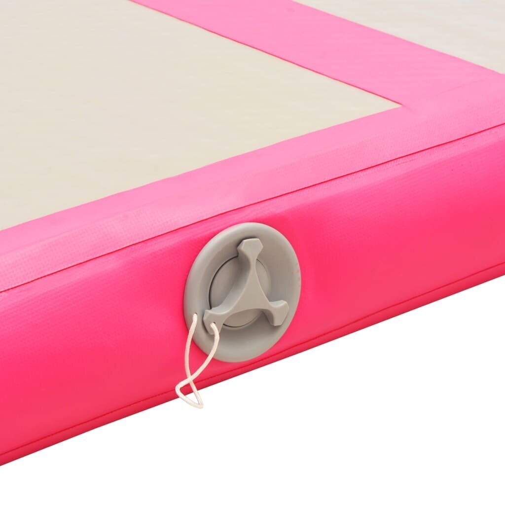 Täispuhutav treeningmatt pumbaga, roosa, 400x100x10 cm, pvc цена и информация | Joogamatid | kaup24.ee