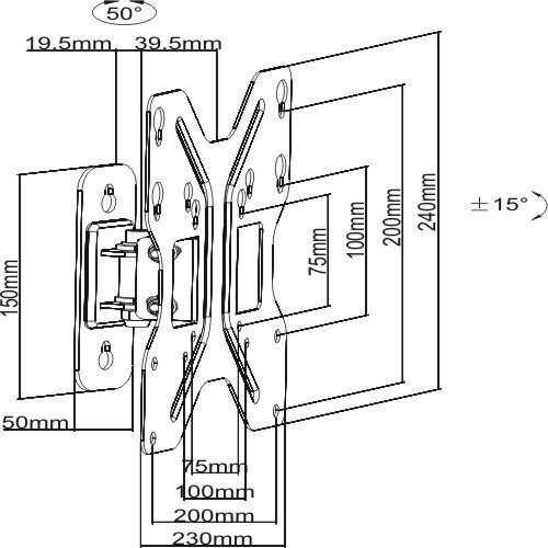 TV kinnitus SOFTLINE LDA11-220 цена и информация | Teleri seinakinnitused ja hoidjad | kaup24.ee