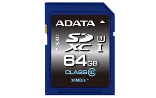 Mälukaart Adata Premier Pro SDXC UHS-I U1 64 GB hind ja info | ADATA Mobiiltelefonid, foto-, videokaamerad | kaup24.ee