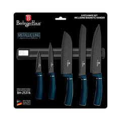Berlinger Haus набор ножей с магнитным держателем Metallic Line Aquamarine Edition, 6 частей цена и информация | Ножи и аксессуары для них | kaup24.ee