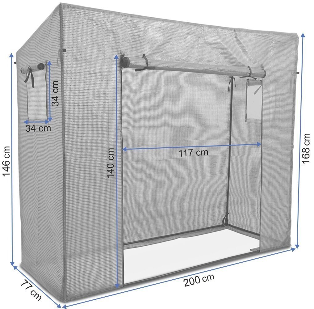 Kasvuhoone/kasvumaja, 200x77 cm, roheline hind ja info | Kasvuhooned | kaup24.ee