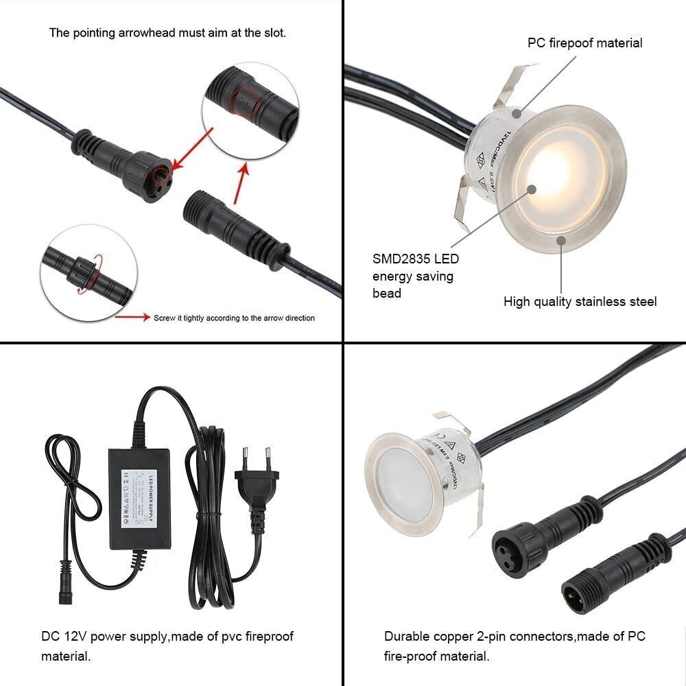 Trepikoja LED-valgustus LBS-3107-3 LED 3x0,3W цена и информация | Süvistatavad ja LED valgustid | kaup24.ee