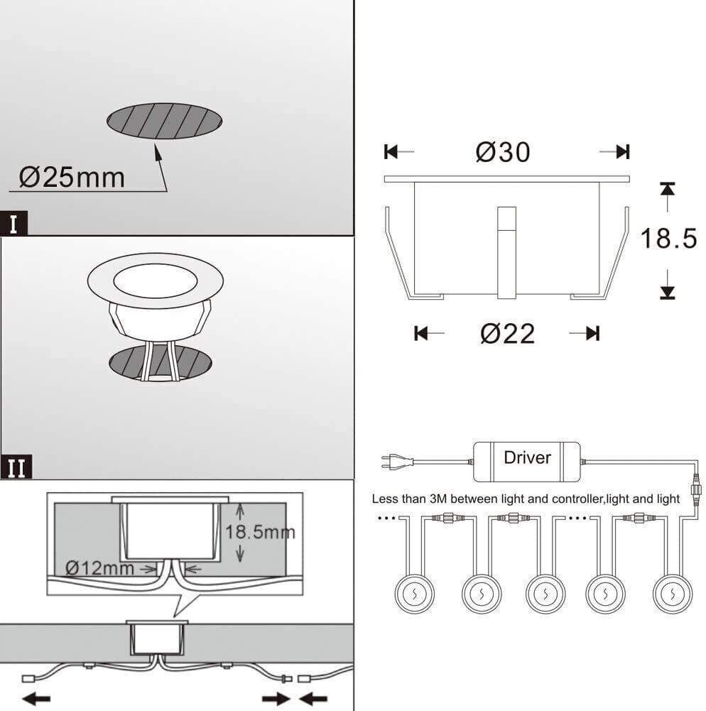 Trepi LED-valgustus LBS-3107-5 LED 5x0,3 W цена и информация | Süvistatavad ja LED valgustid | kaup24.ee