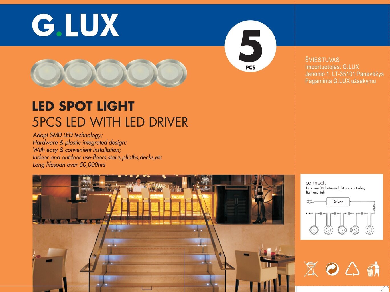 Trepi LED-valgustus LBS-3107-5 LED 5x0,3 W цена и информация | Süvistatavad ja LED valgustid | kaup24.ee