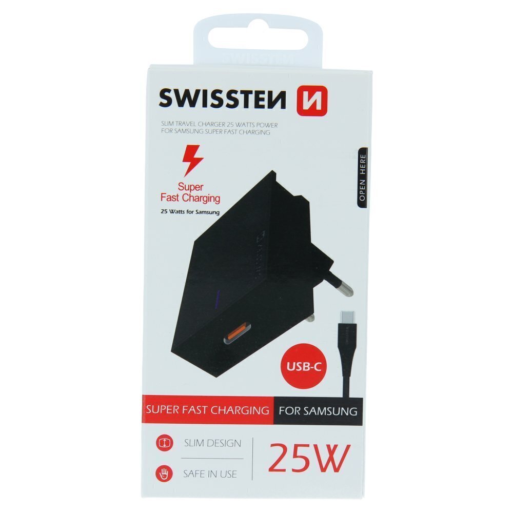 Swissten Premium, sobib Samsungile, USB-C, 3A hind ja info | Mobiiltelefonide laadijad | kaup24.ee