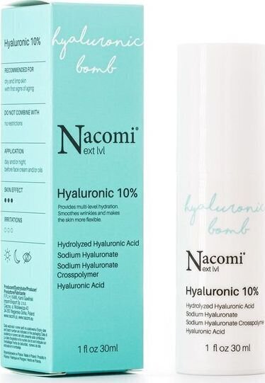 Näoseerum Nacomi Next Level Hyaluronic 10% hind ja info | Näoõlid, seerumid | kaup24.ee