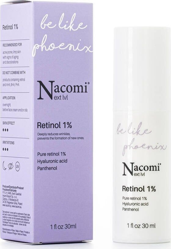 Näoseerum Nacomi Next Level Retinol 1% 30 ml цена и информация | Näoõlid, seerumid | kaup24.ee