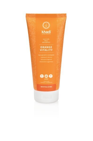 Ayurveda šampoon rasusele peanahale Orange Vitality Elixier, Khadi 200ml hind ja info | Šampoonid | kaup24.ee