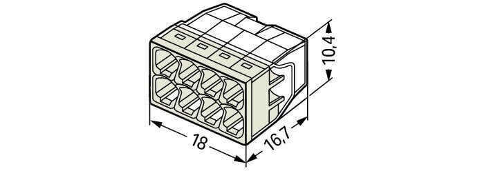 Vedruühendus kaablile WAGO8x0,5-2,5 mm² 24A / 400V, 50 tk цена и информация | Tekstiilkaablid ja elektriklemmid | kaup24.ee