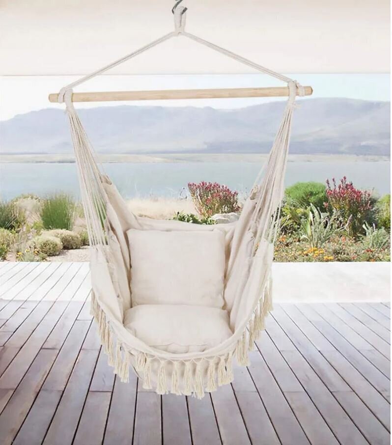 Võrkkiik-iste Santorini, kreemjas hind ja info | Võrkkiiged | kaup24.ee