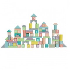Деревянные блоки 90 шт. Tooky Toy цена и информация | Конструкторы и кубики | kaup24.ee