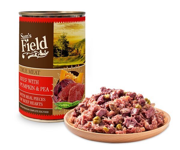 Sam's Field Beef with Pumpkin & Pea konserv koertele 400g hind ja info | Konservid koertele | kaup24.ee