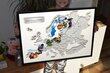 Fotokollaaž raamiga - 60 fotot - Euroopa kaart 70x50cm - Originaalne kingitus reisijatele hind ja info | Maailmakaardid | kaup24.ee