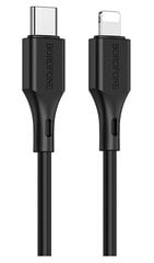 USB кабель Borofone BX49 PD Type-C на Lightning 1.0 м, черный цена и информация | Кабели для телефонов | kaup24.ee