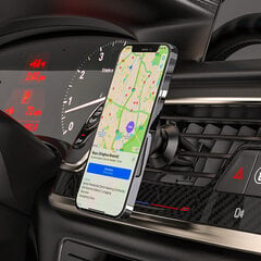 Универсальный автомобильный держатель телефона HOCO CA81, крепится на решетку вентиляции, магнитный, черный цена и информация | Mobiiltelefonide hoidjad | kaup24.ee