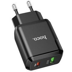 Сетевая зарядка Hoco N5 USB USB Quick Charge 3.0 + PD 20W (3.1A), черная цена и информация | Зарядные устройства для телефонов | kaup24.ee