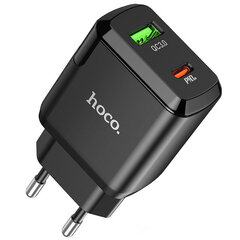 Сетевая зарядка Hoco N5 USB USB Quick Charge 3.0 + PD 20W (3.1A), черная цена и информация | Зарядные устройства для телефонов | kaup24.ee