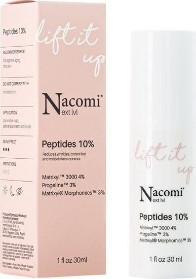 Näoseerum Nacomi Next Level Peptides 10% 30 ml hind ja info | Näoõlid, seerumid | kaup24.ee
